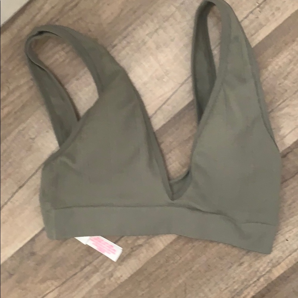 Green pink bra
